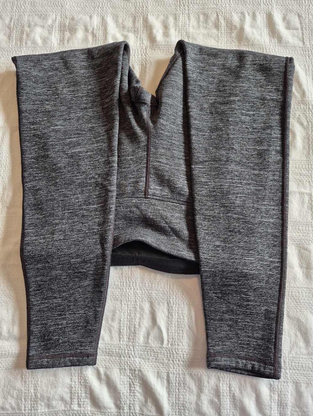 Athleta Altitude Tight Women's Medium Tall gray black heather fleece lined VGUC - Picture 5 of 7